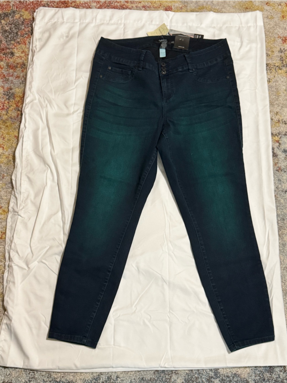 torrid Teal-Accent High-Rise Skinny Jeans